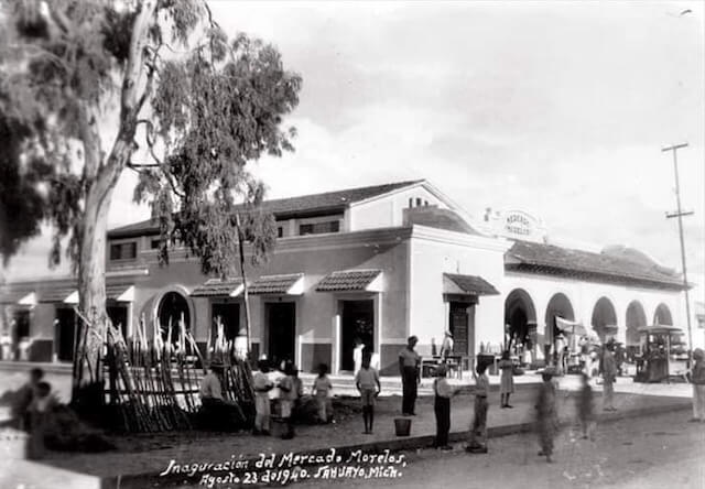 Foto antigua de Sahuayo - Inauguración del mercado Morelos (1940)